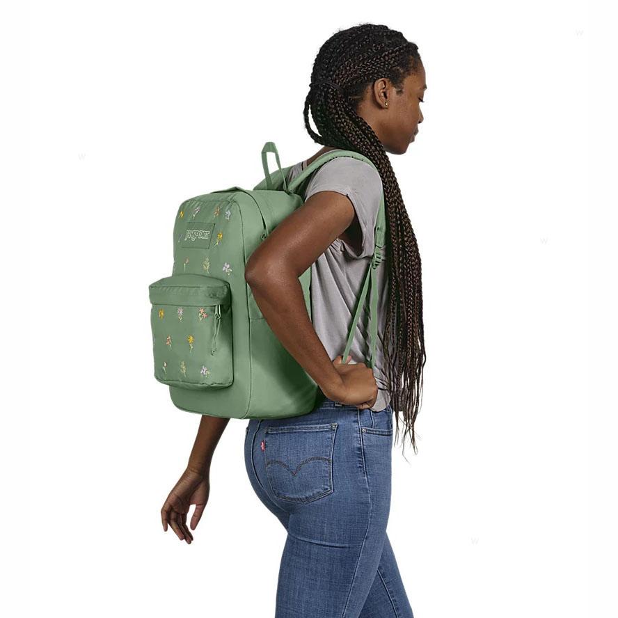 Sac à Dos Ordinateur JanSport EMBROIDERED BLOSSOM BUNDLE Vert | HPD-48089187